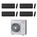 Climatiseur quadri split Shorai Edge RAS-5M34G3AVG-E, Tailles 22 + 18 + 10 + 10 Noir R32