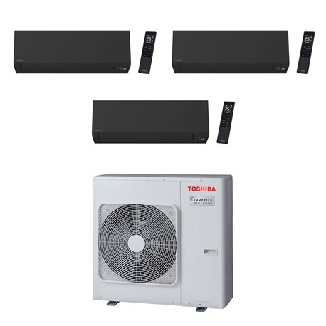 Climatiseur tri split Shorai Edge RAS-3M26G3AVG-E, Tailles 18 + 13 + 5 Noir R32