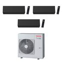 Climatiseur tri split Shorai Edge RAS-3M26G3AVG-E, Tailles 18 + 13 + 5 Noir R32