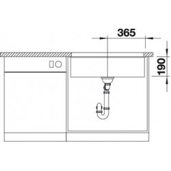 Evier Subline 700-U Silgranit 730x460 mm Blanc 523446