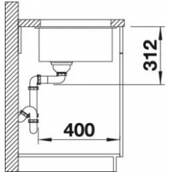 Evier Subline 700-U Silgranit 730x460 mm Blanc 523446