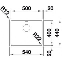 Evier Andano 500-IF 540x440 mm Inox 522965