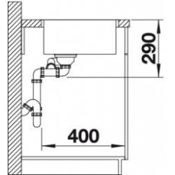 Evier Andano 340/180-IF Petite cuve à gauche 585x440 mm Inox 522975