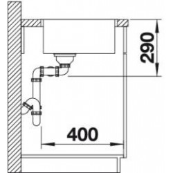 Evier Andano 400/400-IF 865x440 mm Inox 522985