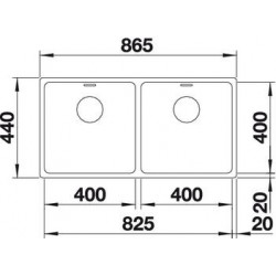 Evier Andano 400/400-IF 865x440 mm Inox 522985