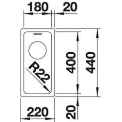 Evier Andano 180-U 220x440 mm Manuel Inox 522952