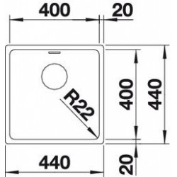 Evier Andano 400-U 440x440 mm Manuel Inox 522959