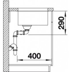 Evier Andano 400/400-U 865x440 mm Manuel Inox 522987