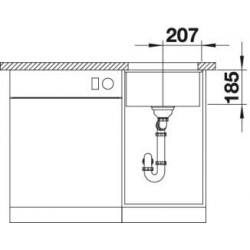 Evier Subline 375-U 414x456 mm Magnolia Cristal PuraPlus 523727