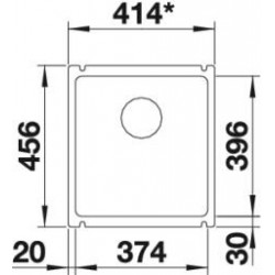 Evier Subline 375-U 414x456 mm Magnolia Cristal PuraPlus 523727