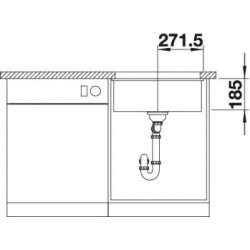 Evier Subline 500-U 543x456 mm Noir PuraPlus 523740