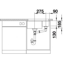 Evier Subline 350/150-U 567x456 mm Basalte PuraPlus 523746
