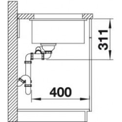 Evier Subline 350/150-U 567x456 mm Basalte PuraPlus 523746