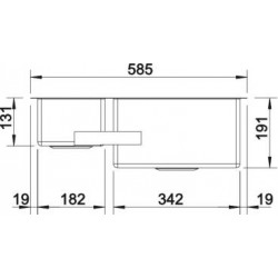 Evier Claron 340/180-IF Steelart Grande cuve à droite Inox 521608