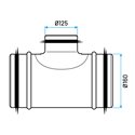 Té équerre à joint Ø160/125 mm