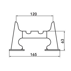 Pied amovible, 6903023 Pied amovible de 120 mm