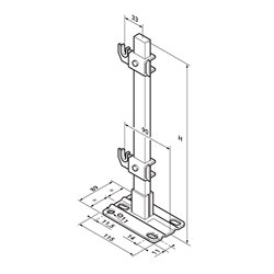 Pied réglable, 05060L Pied réglable à visser hauteur 600 mm