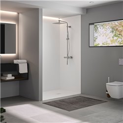 Panneau de douche Kinewall Design 100x250 cm Blanc satiné