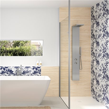 Panneau de douche Kinewall Design 100x202 cm Faïence frangipanier Panneau de douche Kinewall Design 100x202 cm Faïence frangipanier