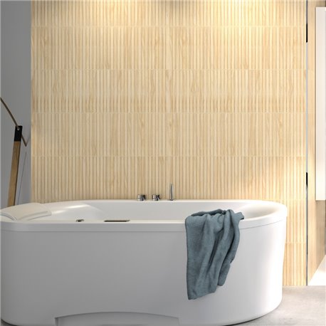 Panneau de douche Kinewall Design 100x202 cm Faïence teck line