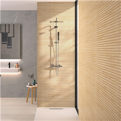 Panneau de douche Kinewall Design 125x202 cm Teck Horizon