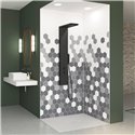 Panneau de douche Kinewall Design 125x202 cm Tomette camaïeu gris