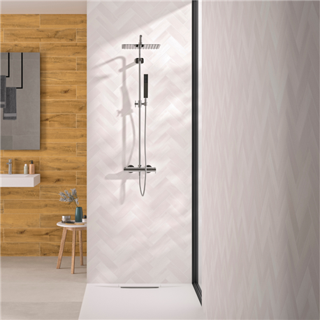 Panneau de douche Kinewall Design 100x202 cm Zellige blanc chevrons Panneau de douche Kinewall Design 100x202 cm Zellige blanc chevrons