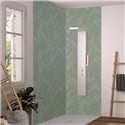 Panneau de douche Kinewall Design 125x250 cm Zellige sauge chevrons