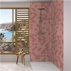 Panneau de douche Kinewall Design 100x250 cm Ecaille tarracotta