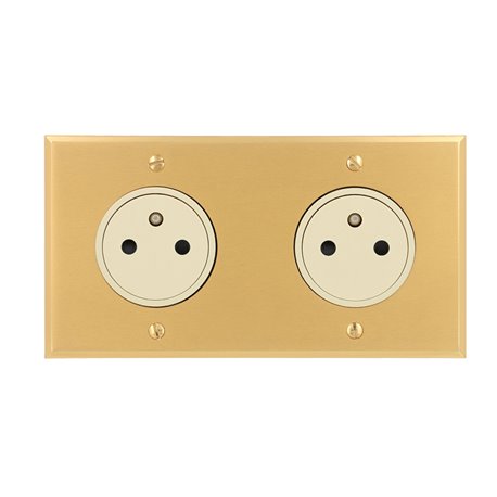 Double prise de courant 2P+T 16A 250V or brossé Art d'Arnould univers Mémoire 67232