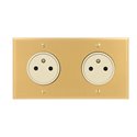 Double prise de courant 2P+T 16A 250V or brossé Art d'Arnould univers Mémoire 67232