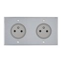 Double prise de courant 2P+T 16A 250V acier brossé Art d'Arnould univers Mémoire 67132