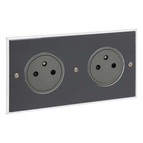 Double prise de courant 2P+T 16A 250V cristal Art d'Arnould univers Mémoire 67032