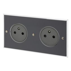 Double prise de courant 2P+T 16A 250V cristal Art d'Arnould univers Mémoire 67032