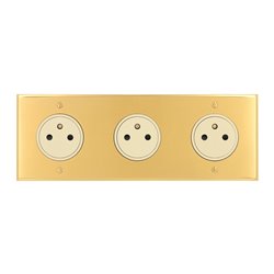 Triple prise de courant 2P+T 16A 250V or brossé Art d'Arnould univers Mémoire 67233