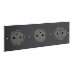 Triple prise de courant 2P+T 16A 250V cristal Art d'Arnould univers Mémoire 67033