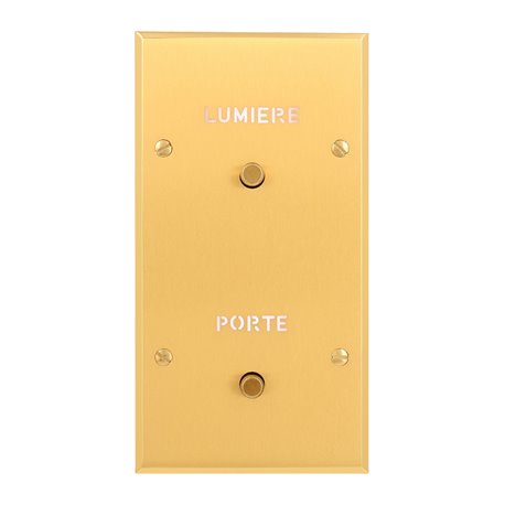 Double poussoir lumineux marquage Lumière et Porte or brossé Art d'Arnould univers Mémoire 67293