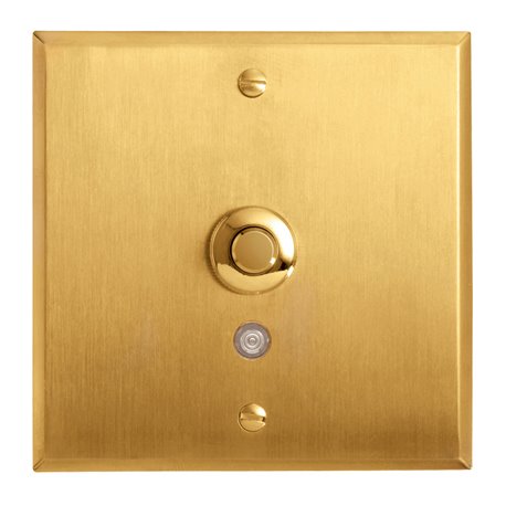 Poussoir lumineux à bouton rond 2A or brossé Art d'Arnould univers Mémoire 67211