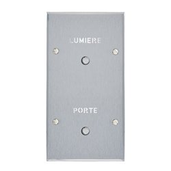 Double poussoir lumineux marquage Porte et Lumière acier brossé Art d'Arnould univers Mémoire 67193