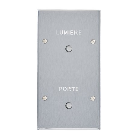 Double poussoir lumineux marquage Porte et Lumière acier brossé Art d'Arnould univers Mémoire 67193