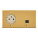 Prise de courant 2P+T et prise RJ45 or brossé Art d'Arnould univers Mémoire 67238