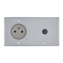 Prise de courant 2P+T et TV 16A acier brossé Art d'Arnould univers Mémoire 67139