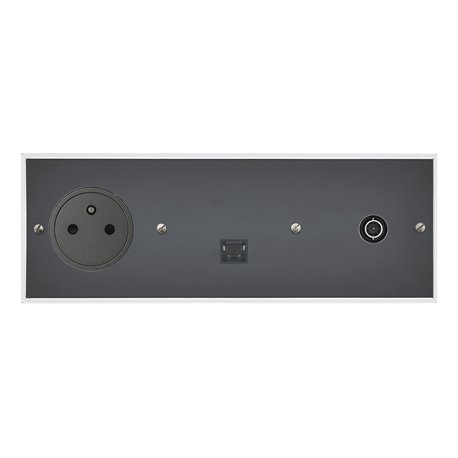 Prise de courant 2P+T, RJ45 et TV 16A cristal Art d'Arnould univers Mémoire 67037
