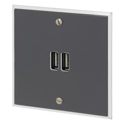 Double prise USB type A 3A cristal Art d'Arnould univers Mémoire 67022
