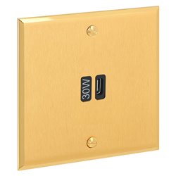 Prise USB Type C 3A 30W or brossé Art d'Arnould univers Mémoire AR67223