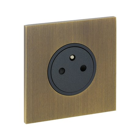 Prise de courant 2P+T 16A 250V bronze Art d'Arnould univers Epure 67331