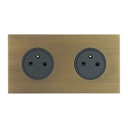 Double prise de courant 2P+T 16A 250V bronze Art d'Arnould univers Epure 67332