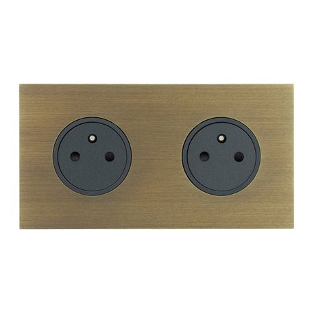 Double prise de courant 2P+T 16A 250V bronze Art d'Arnould univers Epure 67332 Double prise de courant 2P+T 16A 250V bronze Art d'Arnould univers Epure 67332