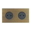 Double prise de courant 2P+T 16A 250V bronze Art d'Arnould univers Epure 67332