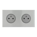 Double prise de courant 2P+T 16A 250V acier brossé Art d'Arnould univers Epure 67432